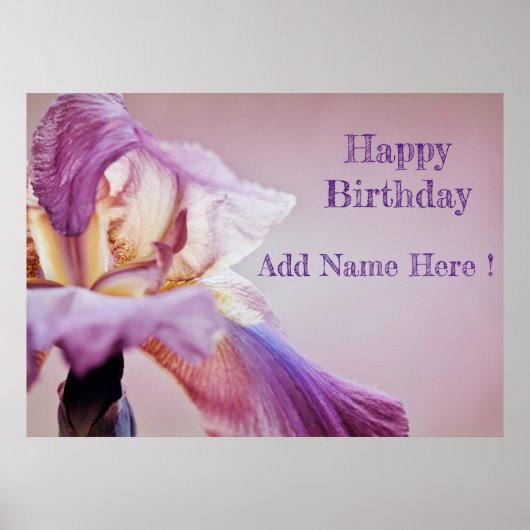 Joyeux Anniversaire Iris Multicolored Poster (Devant)