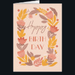 Joyeux anniversaire. Jardin rose pâle fleuri<br><div class="desc">Jolie carte d'anniversaire rose fleurie "Joyeux anniversaire" pour les amis pour n'importe quel âge.</div>