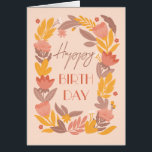 Joyeux anniversaire. Jardin rose pâle fleuri<br><div class="desc">Jolie carte d'anniversaire rose fleurie "Joyeux anniversaire" pour les amis pour n'importe quel âge.</div>