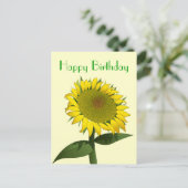 Joyeux Anniversaire Jaune Tournesol Floral Carte p (Debout devant)