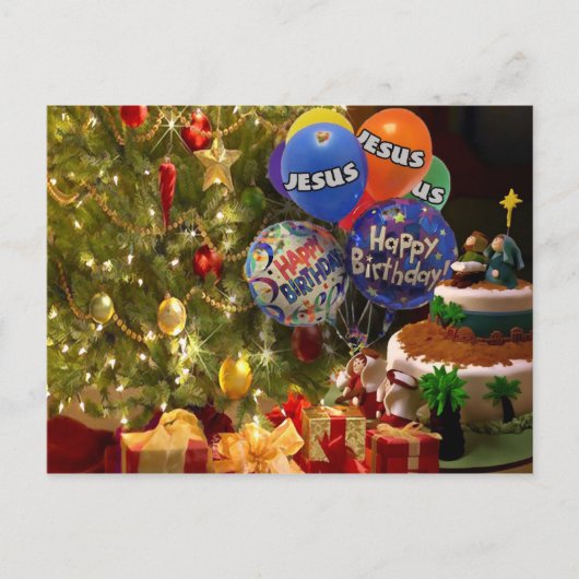 Joyeux Anniversaire Jésus, Carte de Noël (Devant)