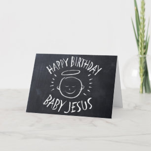 Joyeux anniversaire Jésus - Carte de Noël en table