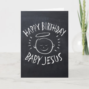 Joyeux Anniversaire Jésus - Carte de Noël en table