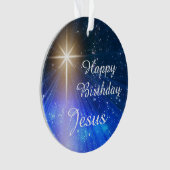 Joyeux anniversaire Jésus Ornament avec l'étoile d (devant)