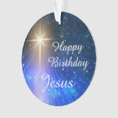 Joyeux anniversaire Jésus Ornament avec l'étoile d (devant)