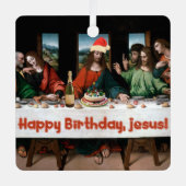 Joyeux anniversaire, Jésus ! Ornement de Noël drôl (Recto)