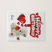 Joyeux Anniversaire Jigsaw Puzzle blanc Teddy Bear (Horizontal)