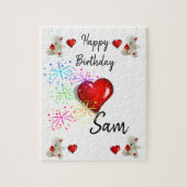 Joyeux Anniversaire Jigsaw Puzzle blanc Teddy Bear (Vertical)