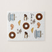 Joyeux anniversaire Jigsaw Puzzle Café Donuts (Horizontal)