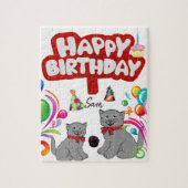 Joyeux anniversaire Jigsaw Puzzle Cats (Vertical)
