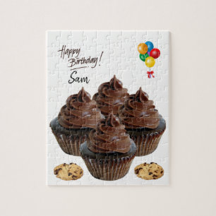 Joyeux Anniversaire Jigsaw Puzzle Chocolate Cupcak