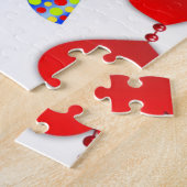 Joyeux anniversaire Jigsaw Puzzle Coeurs rouges (Côté)