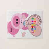 Joyeux anniversaire Jigsaw Puzzle Pink Pig (Horizontal)