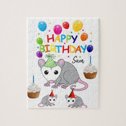 Joyeux anniversaire Jigsaw Puzzle Possum (Vertical)