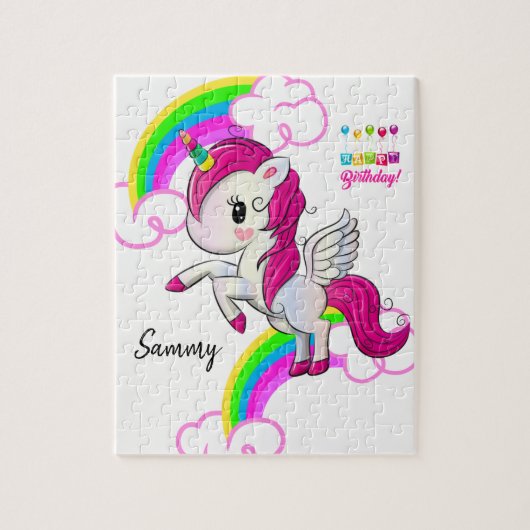 Joyeux anniversaire Jigsaw Puzzle Unicorn (Vertical)
