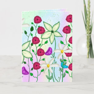 Joyeux Anniversaire, jolie carte d'aquarelle flora