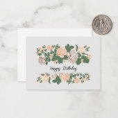 Joyeux Anniversaire - Jolie carte florale Annivers (Devant/Arrière en situation)