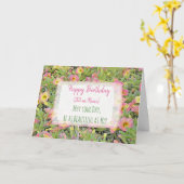 Joyeux Anniversaire jolie carte personnalisée (Fleur jaune)