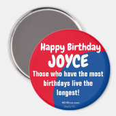 Joyeux Anniversaire JOYCE Refrigerator Magnet (Recto/Verso)