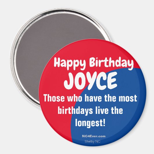 Joyeux Anniversaire JOYCE Refrigerator Magnet (Recto/Verso)