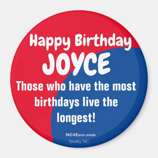 Joyeux Anniversaire JOYCE Refrigerator Magnet (Devant)