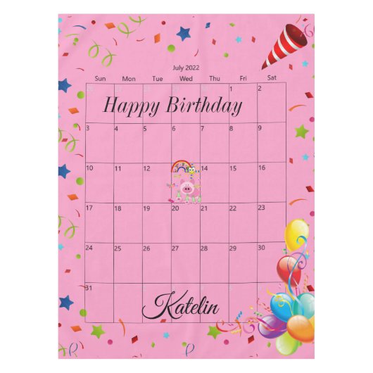 Joyeux anniversaire Juillet 2022 Nappe (Devant)