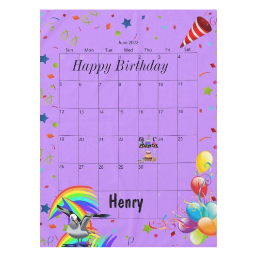 Joyeux anniversaire Juin 2022 Nappe (Devant)