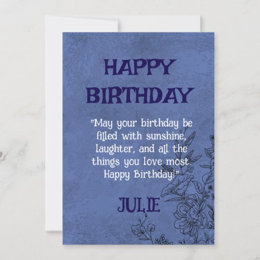 JOYEUX ANNIVERSAIRE JULIE INVITATION (Devant)