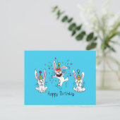 Joyeux Anniversaire Lapin de Pâques Carte Postale (Debout devant)