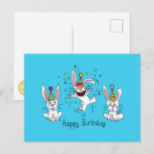 Joyeux Anniversaire Lapin de Pâques Carte Postale (Devant / Derrière)