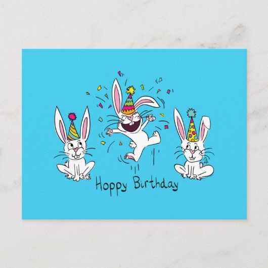 Joyeux Anniversaire Lapin de Pâques Carte Postale (Devant)