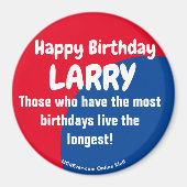 Joyeux Anniversaire LARRY Magnet (Devant)