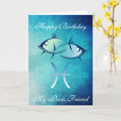 Joyeux anniversaire ma carte d'ami de Poissons (Fleur jaune)