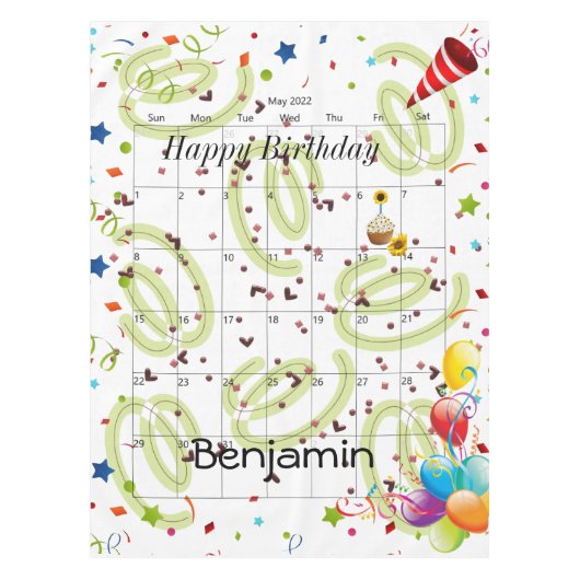 Joyeux anniversaire mai 2022 Nappe (Devant)