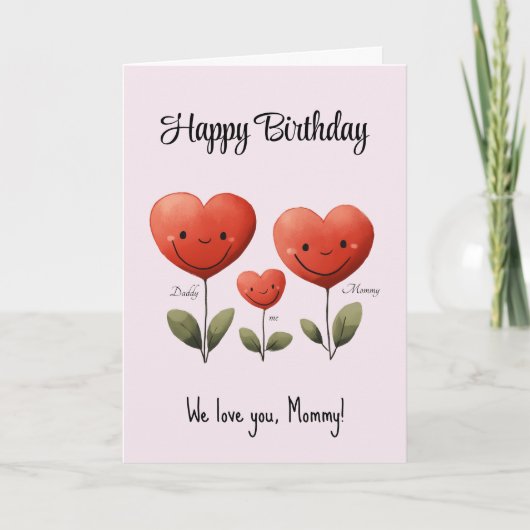 Joyeux Anniversaire maman, Carte De Bébé & Papa, (Devant)