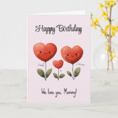 Joyeux Anniversaire maman, Carte De Bébé & Papa, (Fleur jaune)