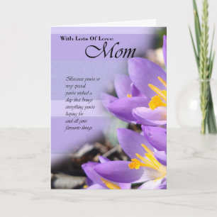 Joyeux Anniversaire maman, carte maman avec crocus
