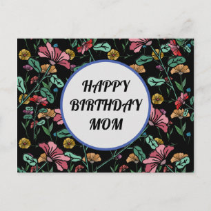 Joyeux anniversaire maman carte postale florale