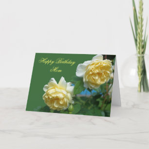 Joyeux Anniversaire Maman Jaune Roses Carte photo