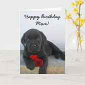 Joyeux anniversaire Maman Labrador Carte Retriever (Fleur jaune)