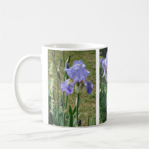 Joyeux anniversaire, maman Mug avec Blue Mauve Iri