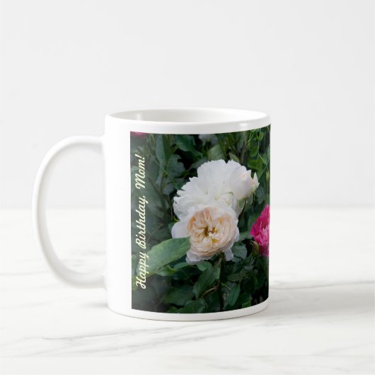 Joyeux anniversaire maman Mug avec des Roses color (Gauche)