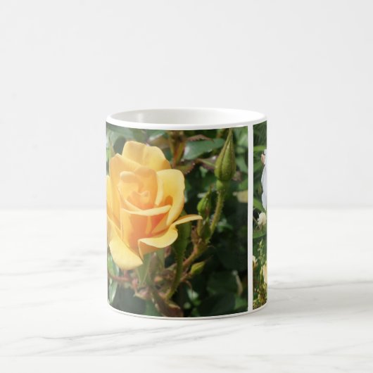 Joyeux anniversaire, maman Mug avec Jaune + Roses  (Centre)