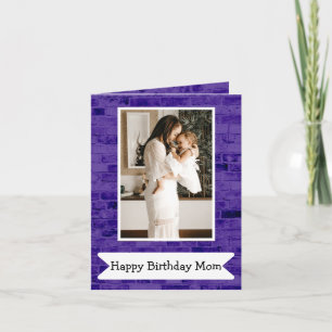 Joyeux Anniversaire Maman Photo Carte Violette Et