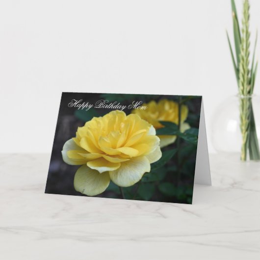Joyeux anniversaire maman Rose jaune Carte photo (Devant)