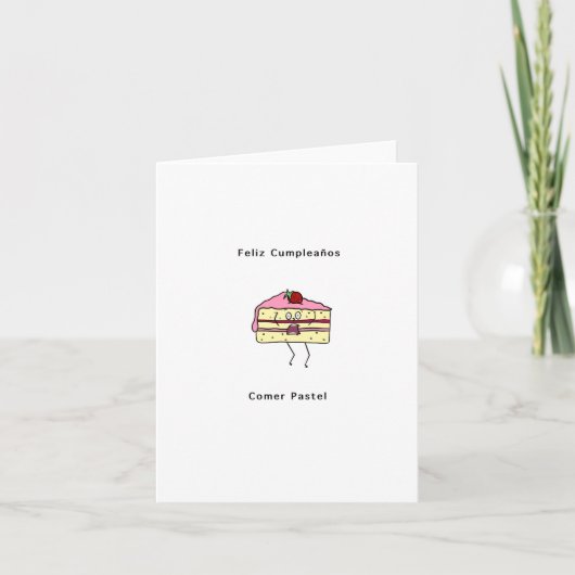 Joyeux Anniversaire Manger du gâteau, carte d'anni (Devant)