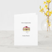 Joyeux Anniversaire Manger du gâteau, carte d'anni (Fleur jaune)