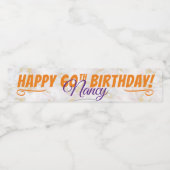 Joyeux Anniversaire Marble Pink Gold Étiquette (Étiquettes simples)