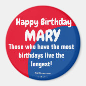 Joyeux Anniversaire MARY Refrigerator Magnet (Devant)