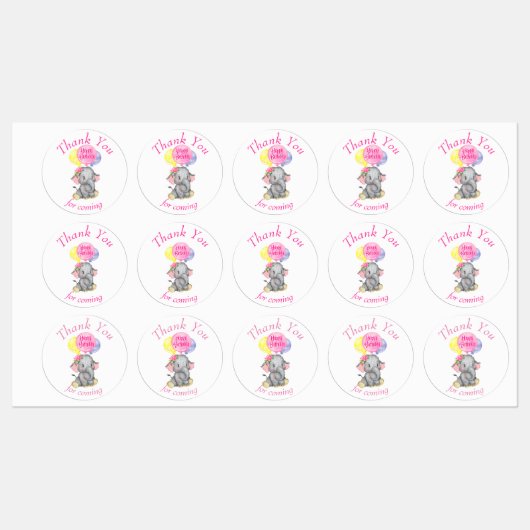 Joyeux anniversaire, merci Étiquettes (Feuille)